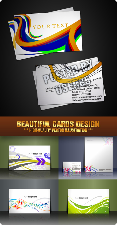 Stock Vector - Beautiful Cards Design