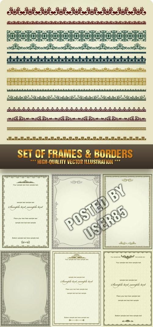 Stock Vector - Set of Frames & Borders