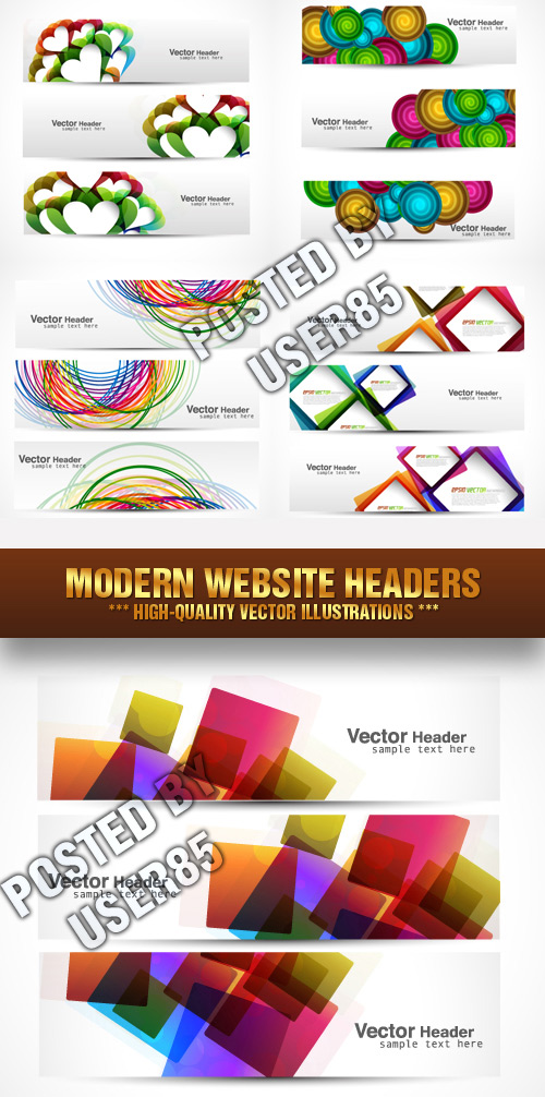 Stock Vector - Modern Website Headers