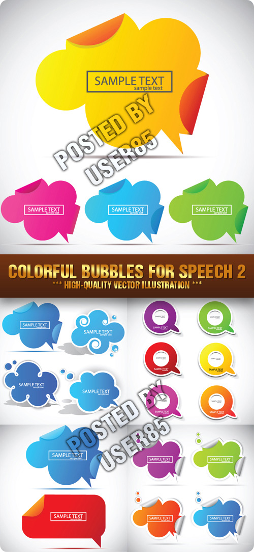 Stock Vector - Colorful Bubbles for Speech 2