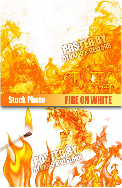 Fire on white - UHQ Stock Photo