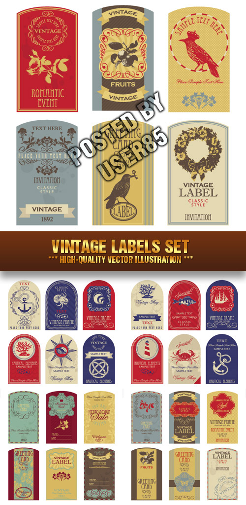 Stock Vector - Vintage Labels Set