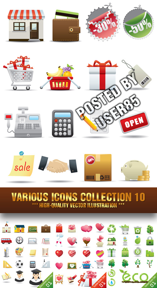 Stock Vector - Various Icons Collection 10