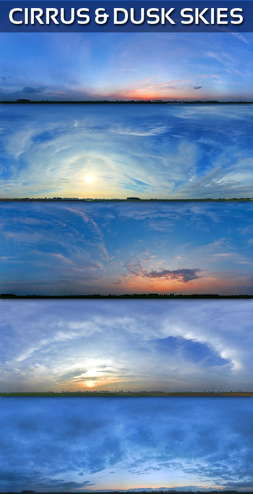 Cirrus & Dusk Seamless Sky Panoramas