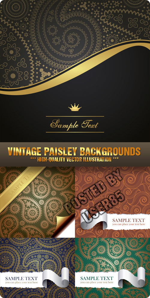 Stock Vector - Vintage Paisley Backgrounds