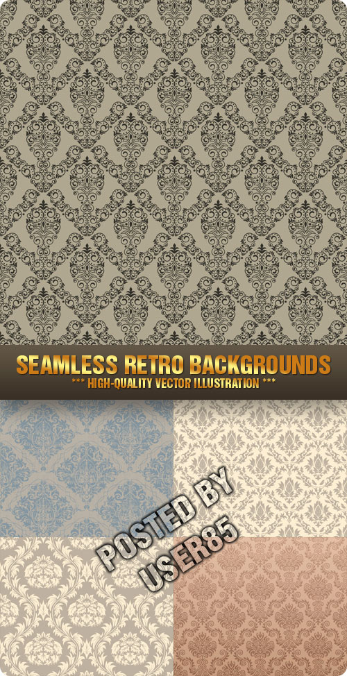Seamless Retro Backgrounds I, 5xEPS
