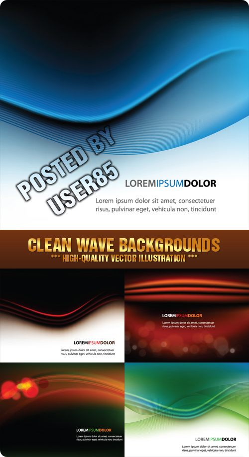 Stock Vector - Clean Wave Backgrounds