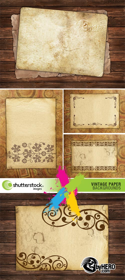Vintage Paper Backgrounds - 5xJPGs Stock Image SS
