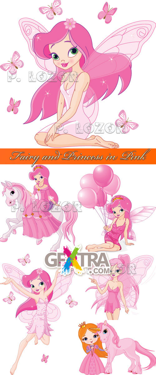 Fairy and Princess in Pink 6xEPS