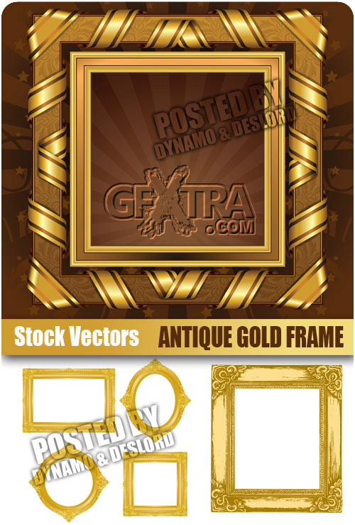 Antique Gold Frame - Stock Vectors