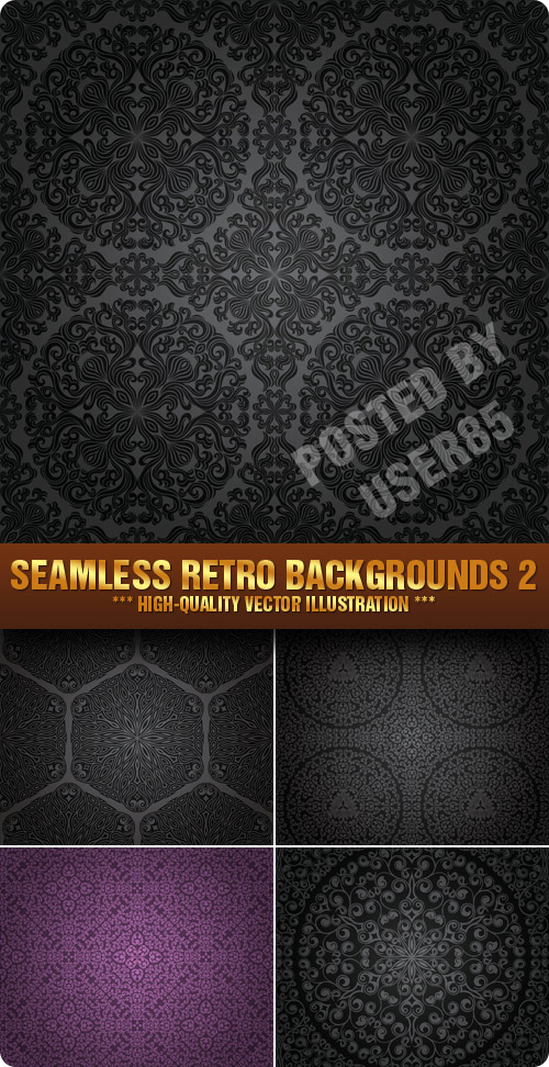 Seamless Retro Backgrounds II, 5xEPS
