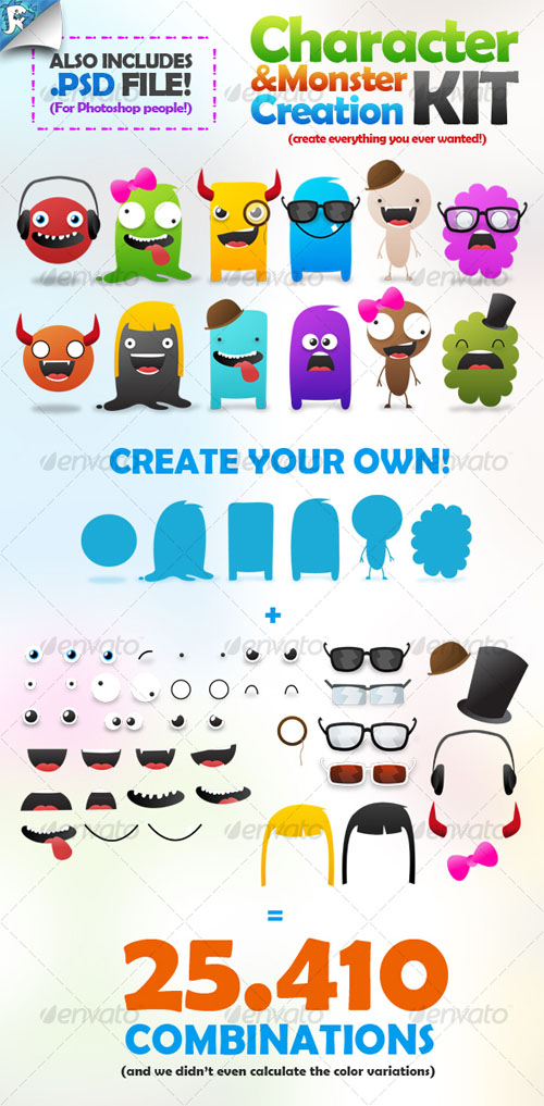 Character & Monster Creation Kit – Create us - GraphicRiver