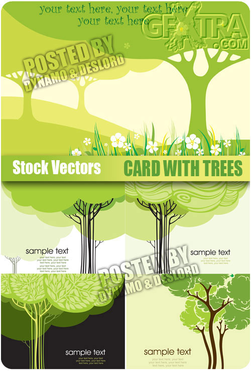 Card with trees - Stock Vectors