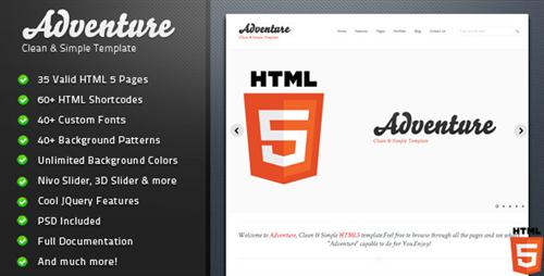 ThemeForest - Adventure - Clean & Simple HTML 5 Template
