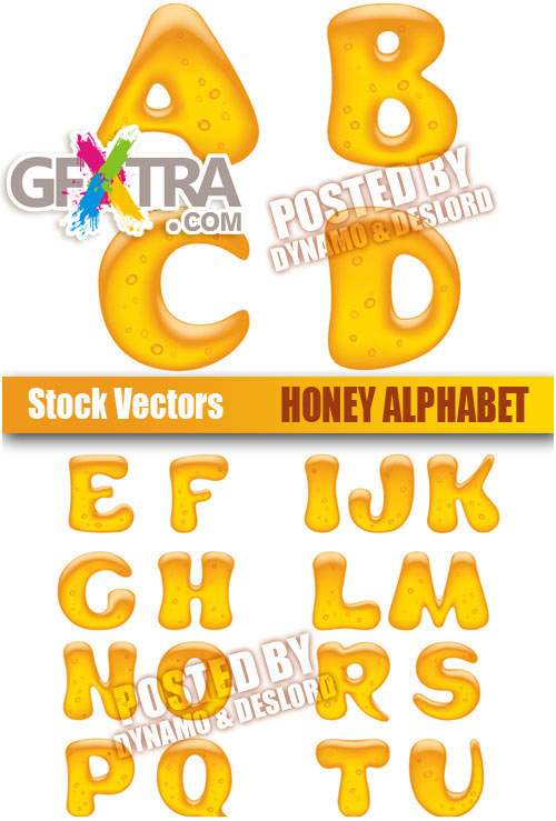 Honey alphabet - Stock Vectors