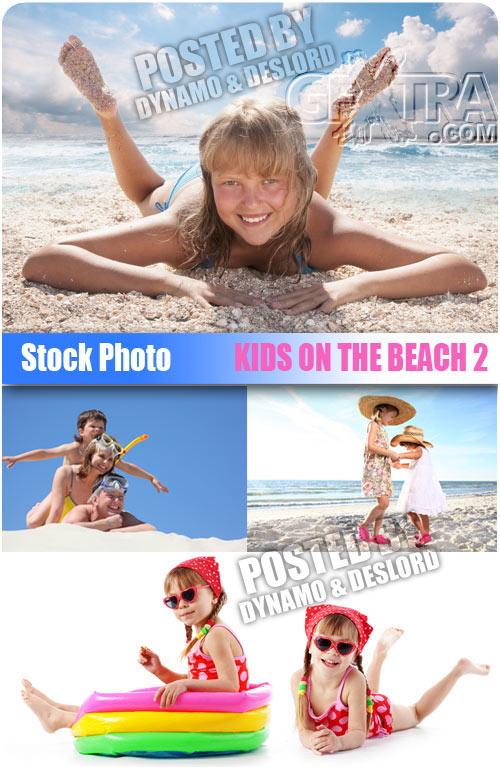 Kids on the beach 2 - UHQ Stock Photo