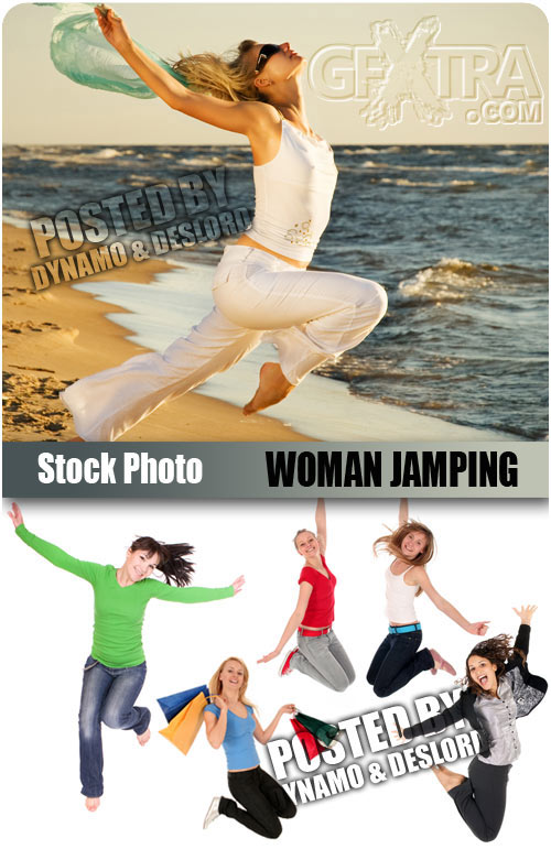 Woman jamping - UHQ Stock Photo