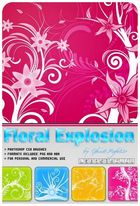 Floral explosion Brushes+ PNG