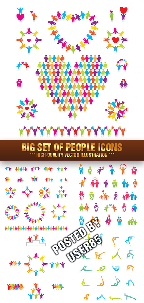 Stock Vector - Big Set of People Icons