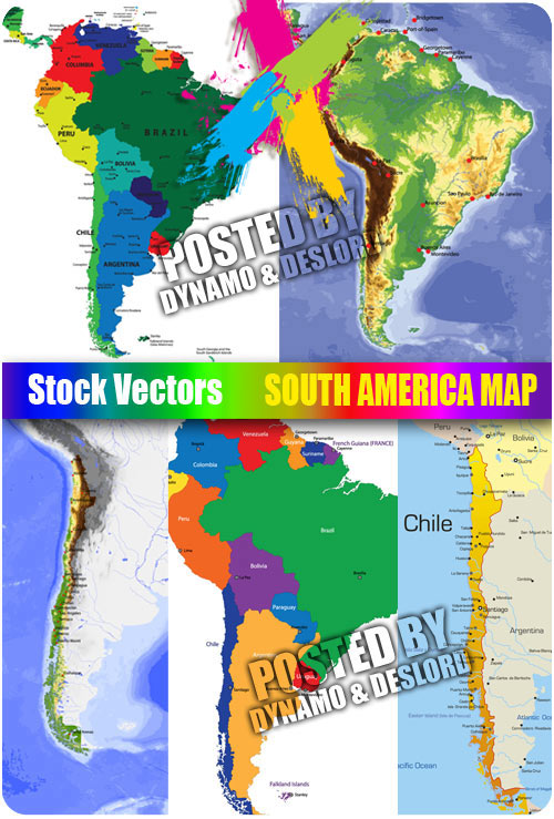 South America map - Stock Vectors