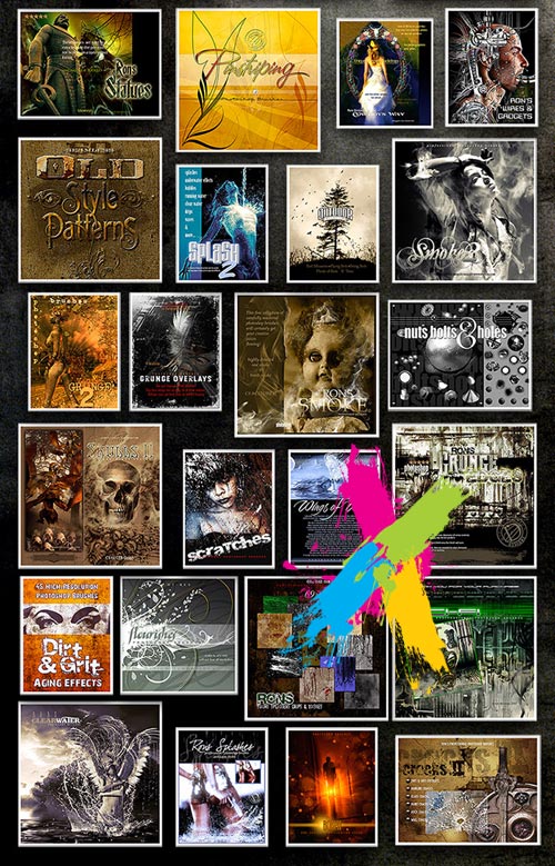 Ron's Collection - The Big Bundle - Photoshop Brushes &amp; Elements