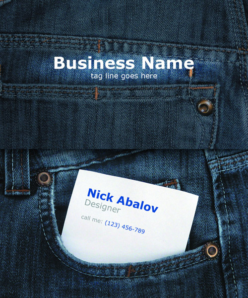Jeans business card