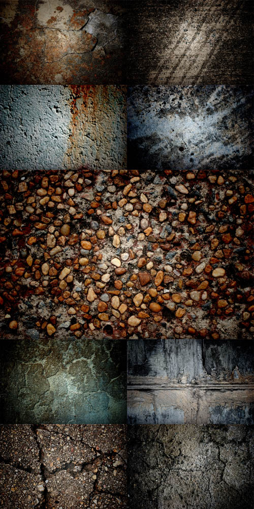 A large set of textures wall