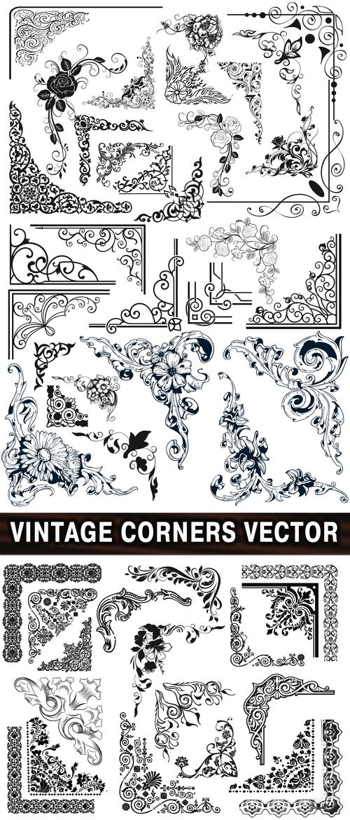 Vintage corners vector