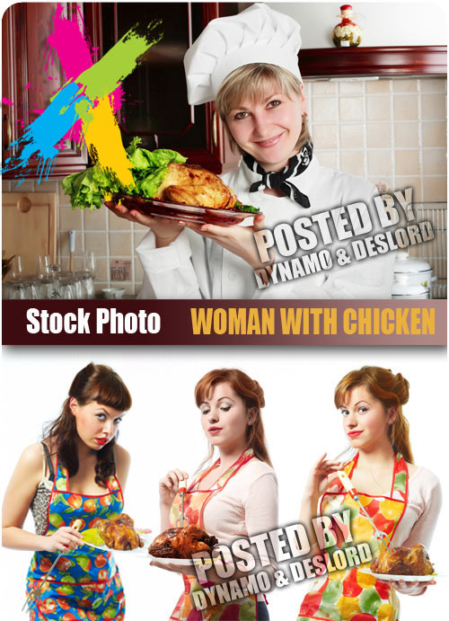 Woman with chicken - UHQ Stock Photo