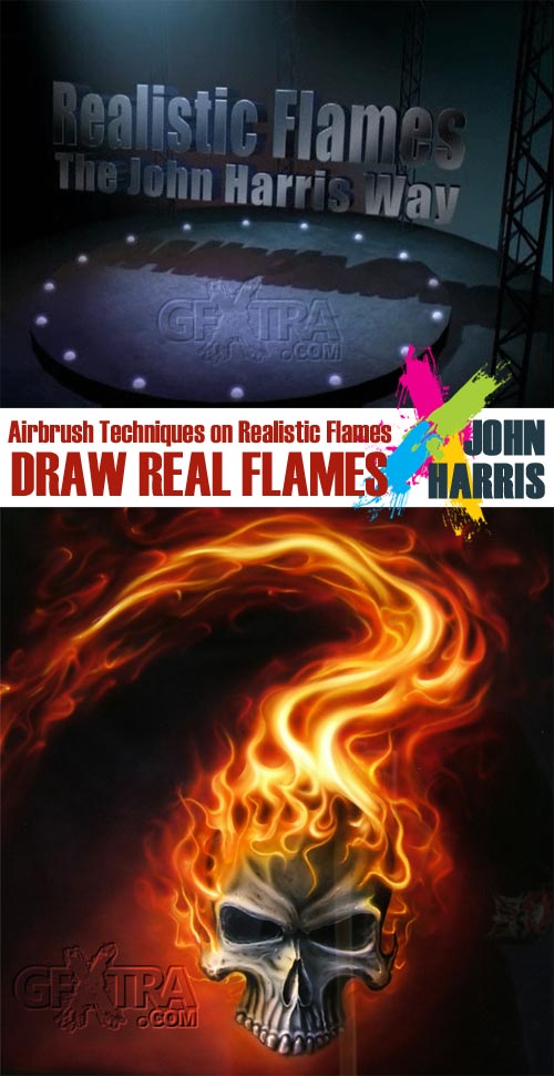 Airbrush Techniques on Realistic Flames, Draw Real Flames by John Harris