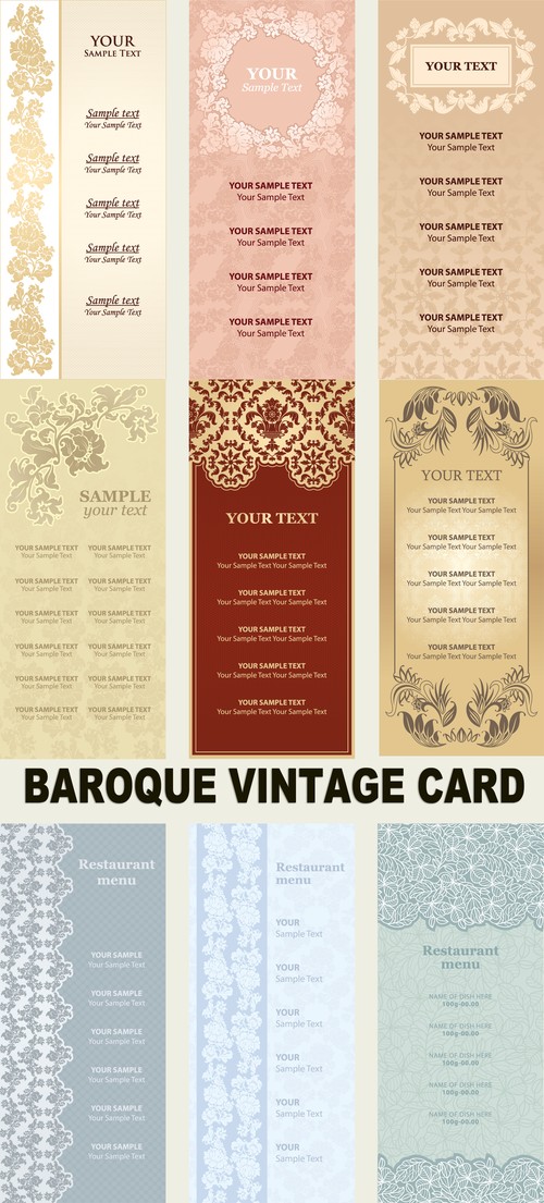 Vector clipart - Baroque vintage card