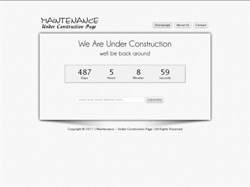Maintenance - Under Construction Page