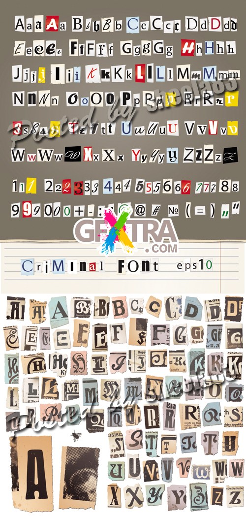 Newspapers Alphabet Vectors, 2xEPS