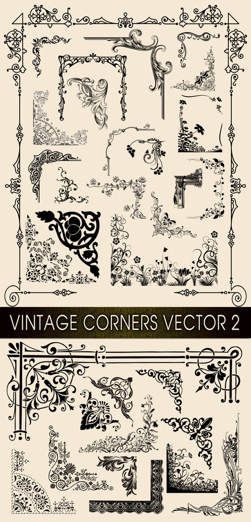 Vintage corners vector 2