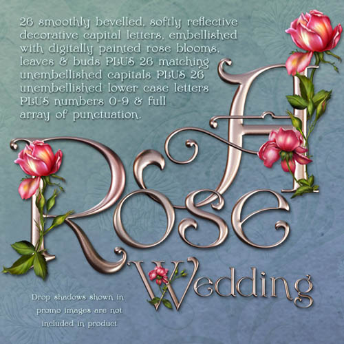 Rose Wedding - PNG Letters
