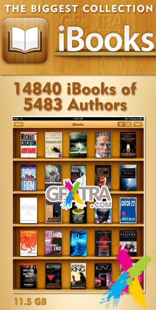 iBooks for iPhone & iPad 2011, 14840 iBooks of 5483 Authors, The Biggest Collection!