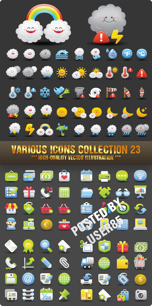 Stock Vector - Various Icons Collection 23