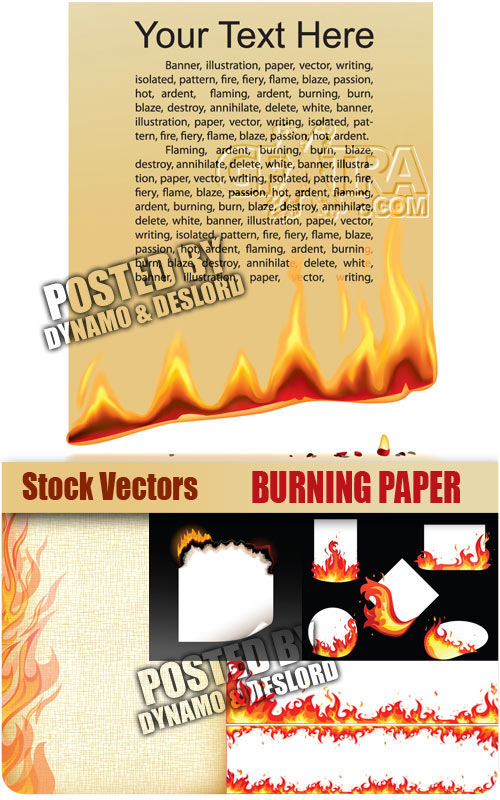 Burning paper - Stock Vectors