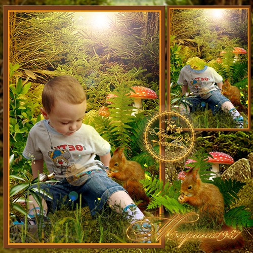 PSD template for children - On forest glade