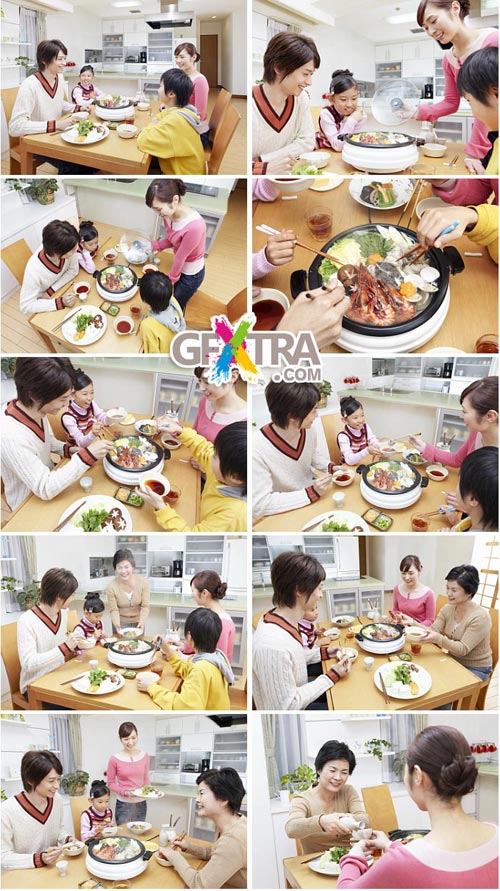 Happy Family Scenes - Lifestyles and Dining - Datacraft Sozaijiten SZ231