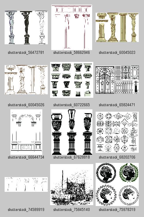Stock Vectors - Ancient Architecture and Design Elements