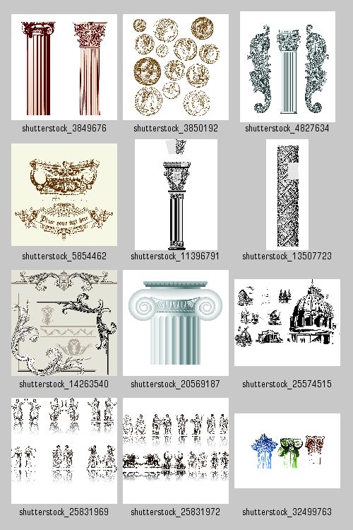 Ancient Architecture and Design Elements 50xEPS
