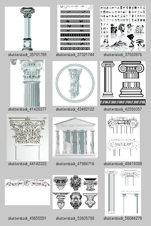 Ancient Architecture and Design Elements 50xEPS