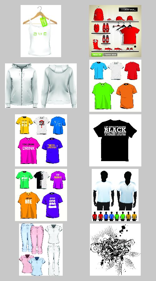 Stock Vector - T-Shirt Collection for Design 50xEPS