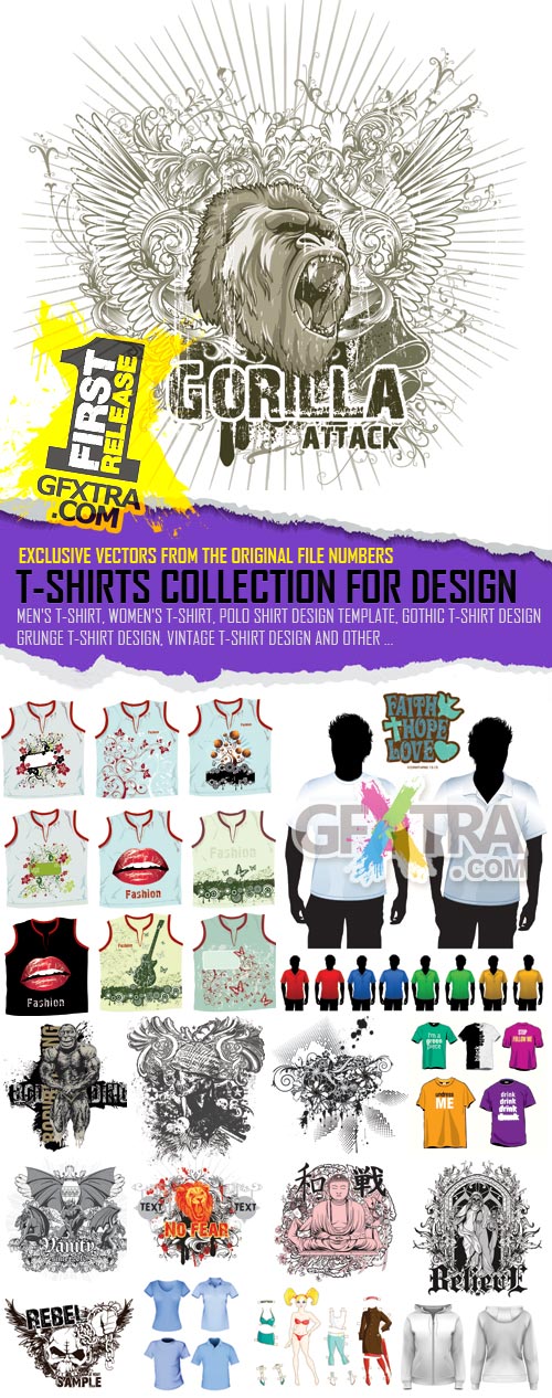 Stock Vector - T-Shirt Collection for Design 50xEPS