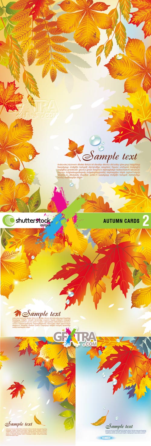 Autumn Cards II, 4xEPS - Vector SS