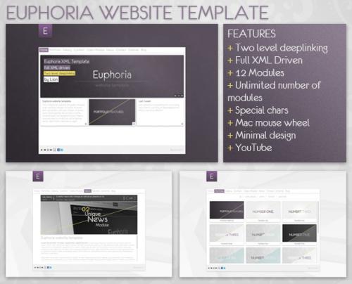 Euphoria Website Template, Incl.FLA - ActiveDen