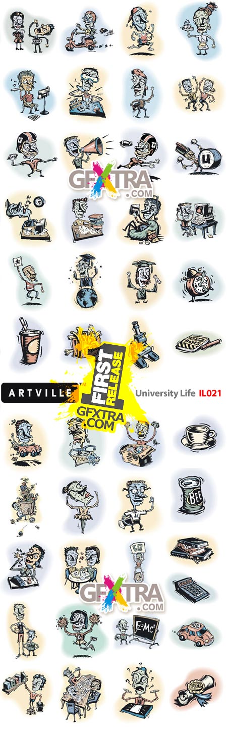 Artville Illustrations IL021 University Life, 45xEPS