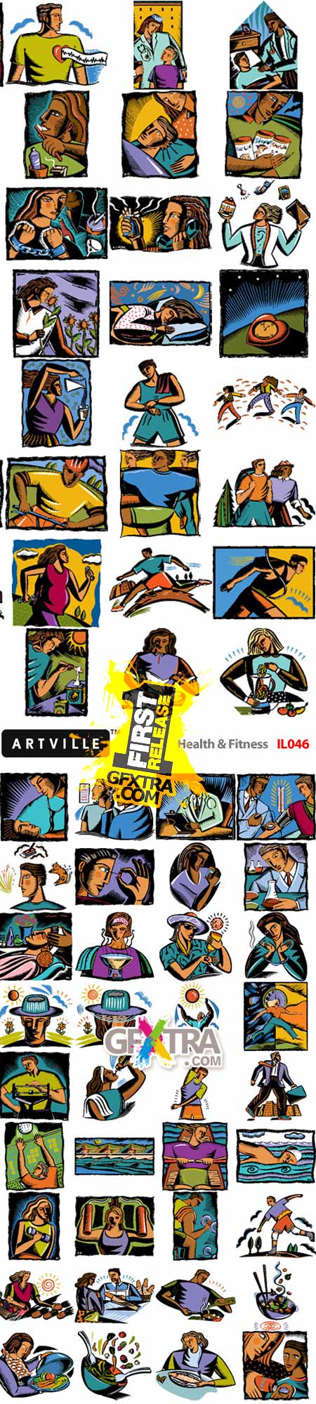 Artville Illustrations IL046 Health & Fitness, 60xEPS