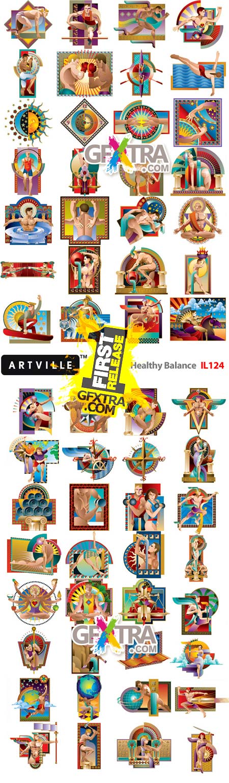 Artville Illustrations IL124 Healthy Balance, 60xEPS